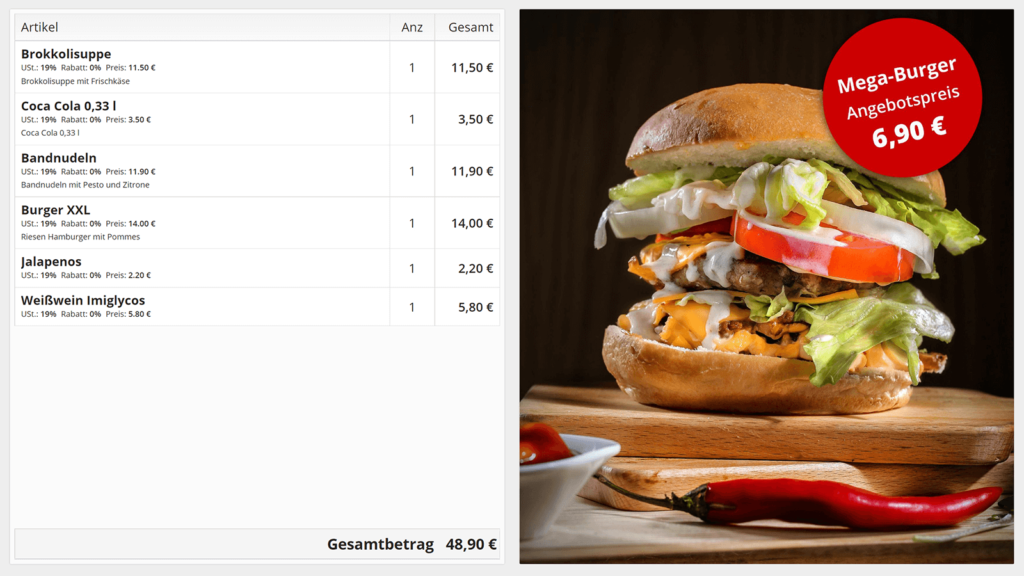 Kundendisplay für Marketingzwecke